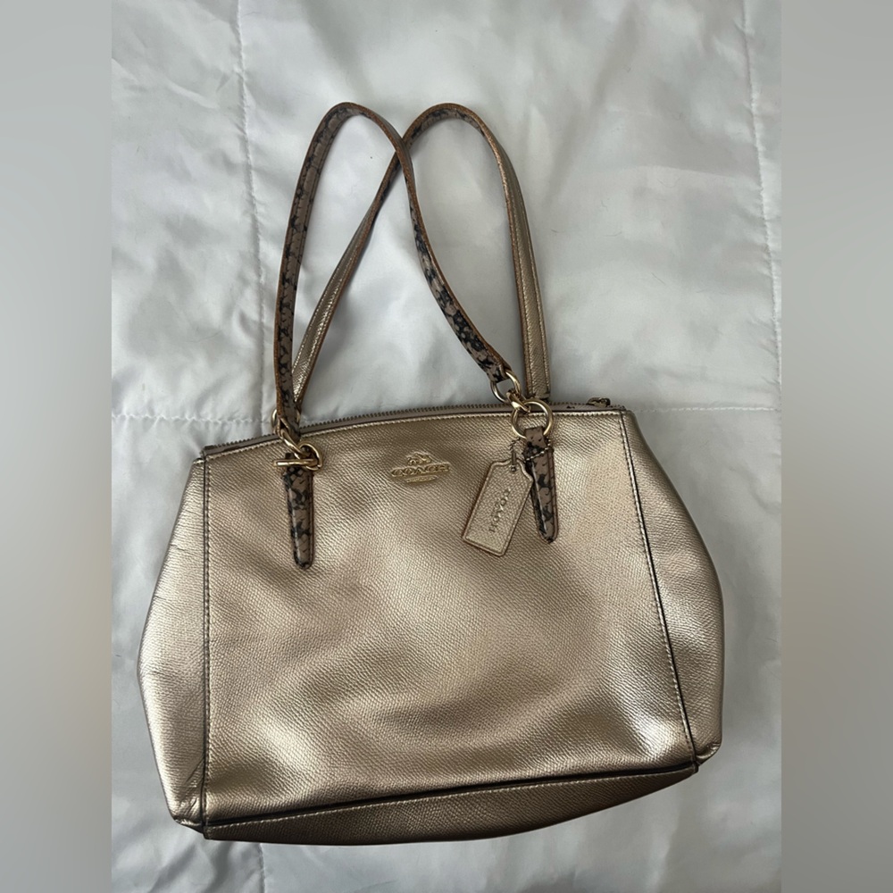 Coach Metallic Gold Shoulder Bag